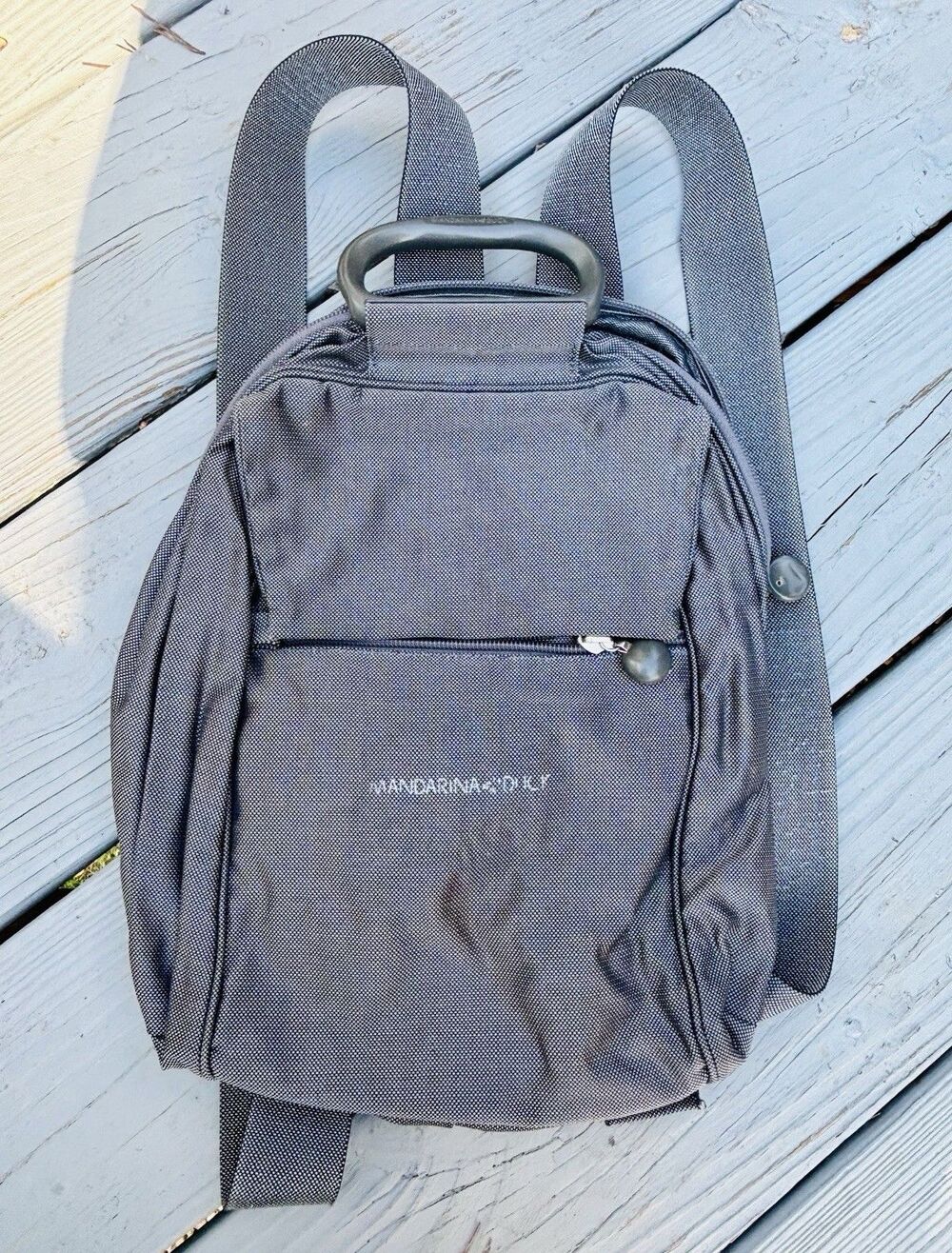 Mandarina Duck MD20 Backpack Gray Mitrix Fabric Lightweight Travel Urban Bag